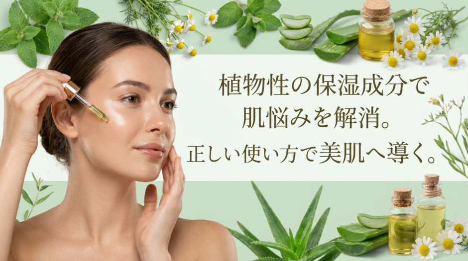 植物性の保湿成分で肌悩みを解消。正しい使い方で美肌へ導く。